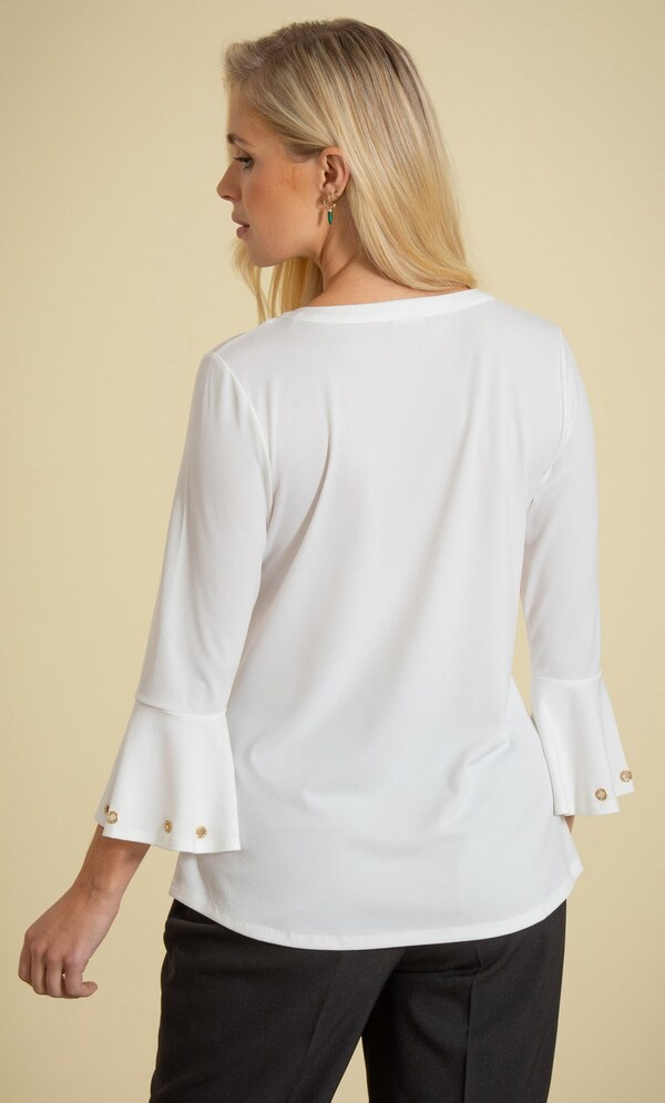 Embellished Eyelet Jersey Top