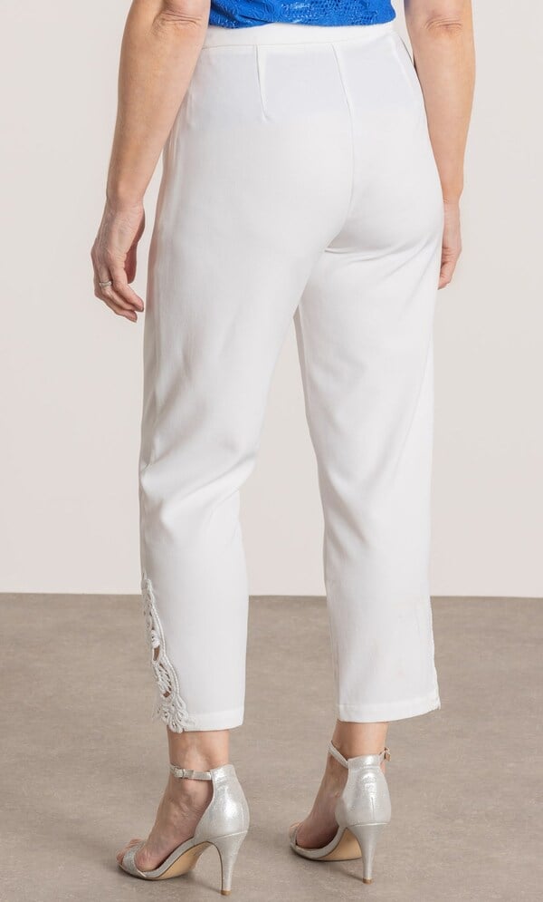 Anna Rose Lace Trim Slim Leg Trousers