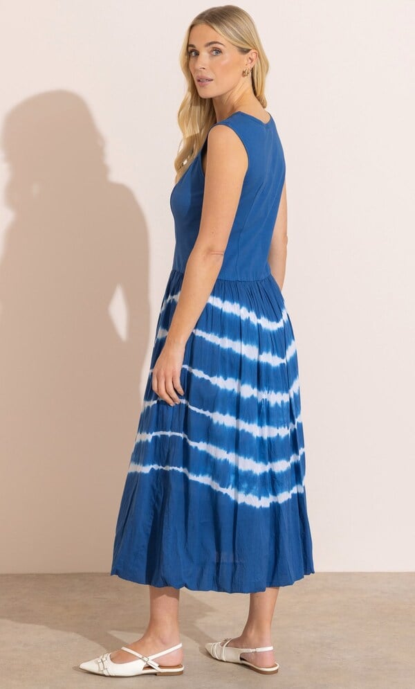 Tie Dye Cotton Midi Dress