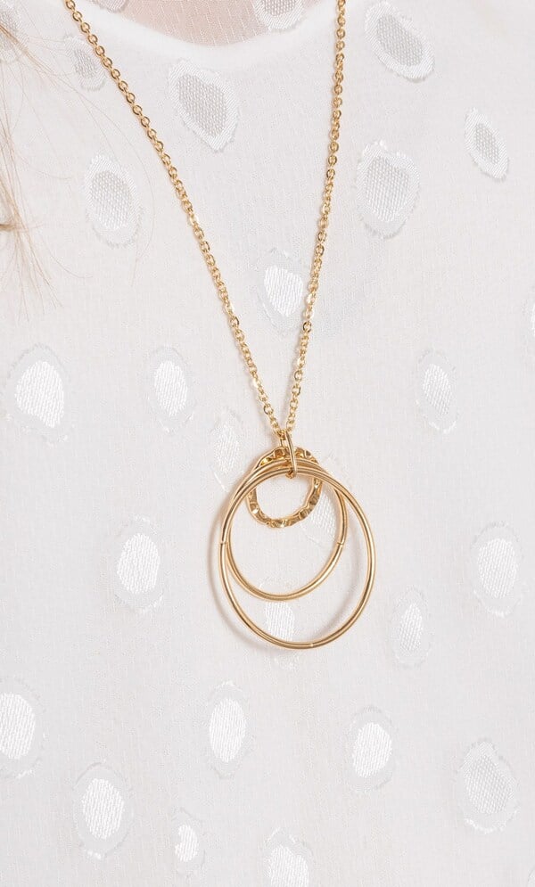 Bell Sleeve Top With Necklace