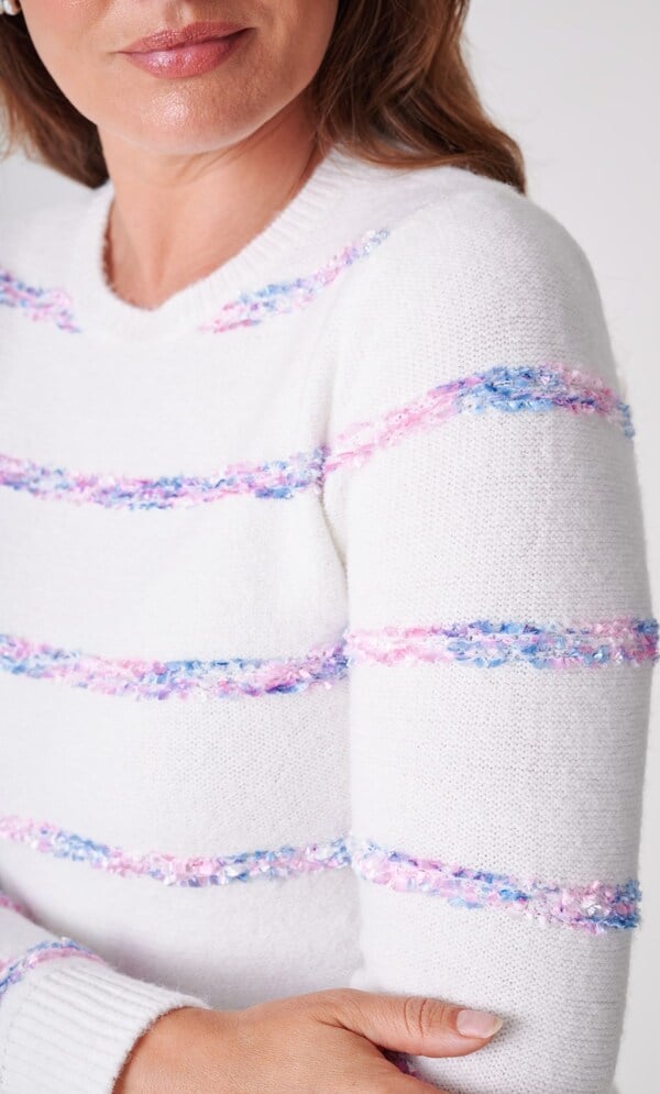 Anna Rose Textured Stripe Knitted Top