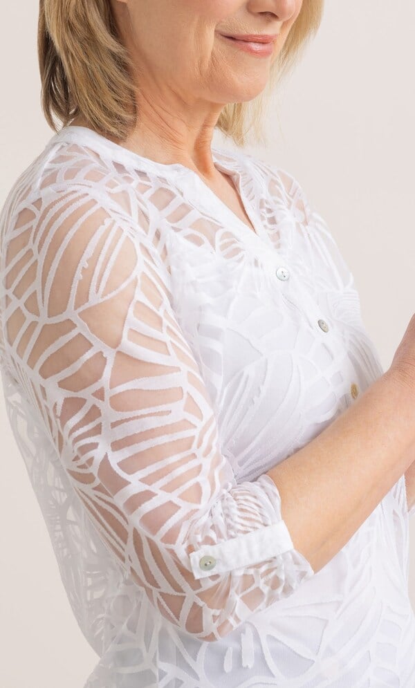 Anna Rose Floral Burnout Top With Cami