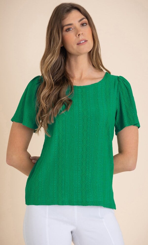 Jersey Jacquard Cutwork Top