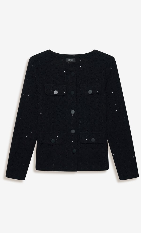 Embellished Boucle Fitted Jacket