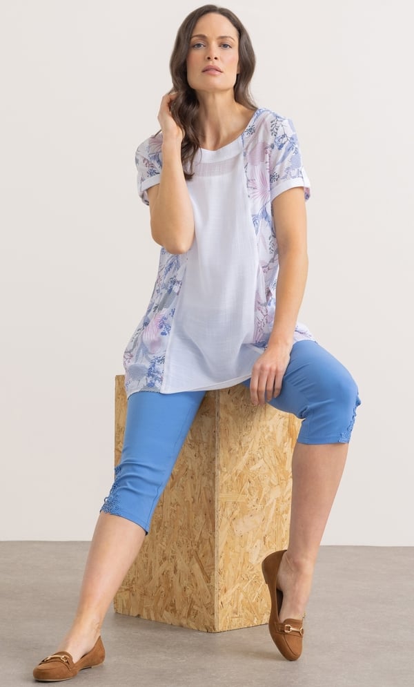 Printed Panel Tunic Top