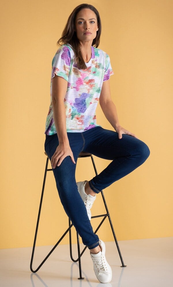 Printed Jersey Top