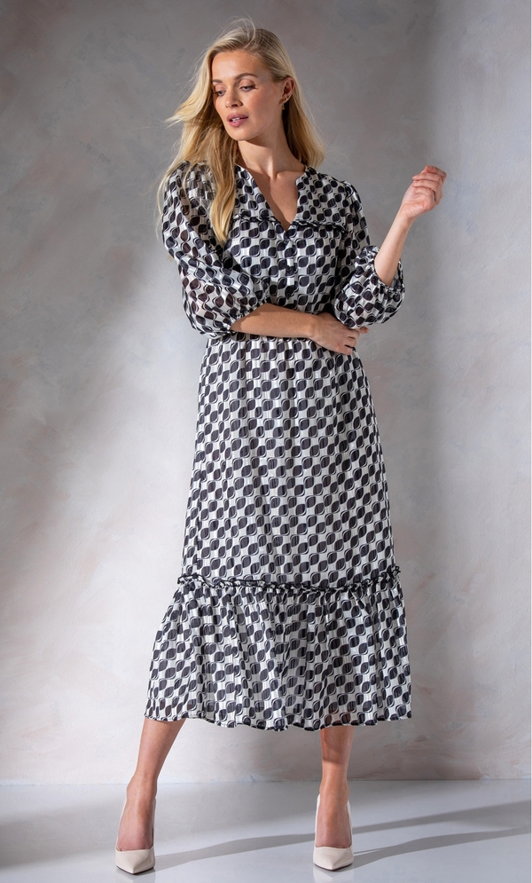 Printed Chiffon Midaxi Dress