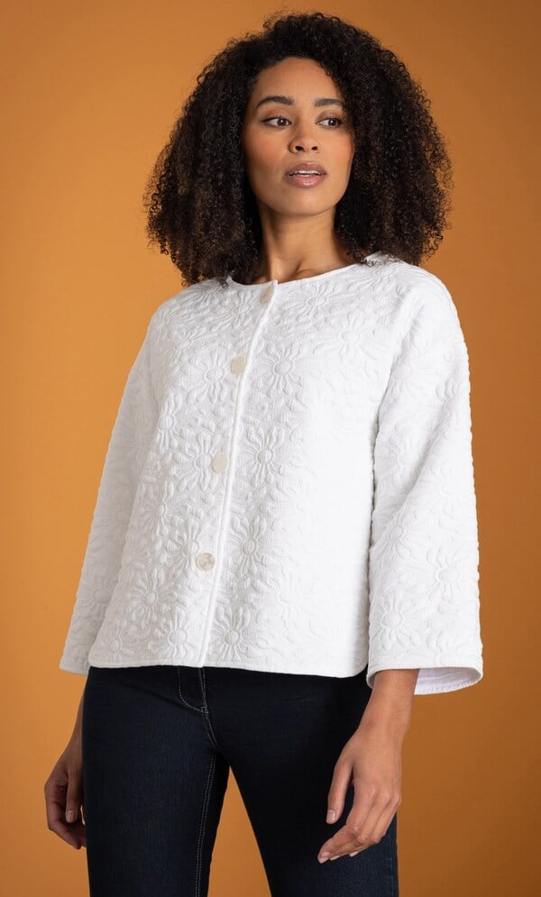 Floral Quilted Boxy Jacket