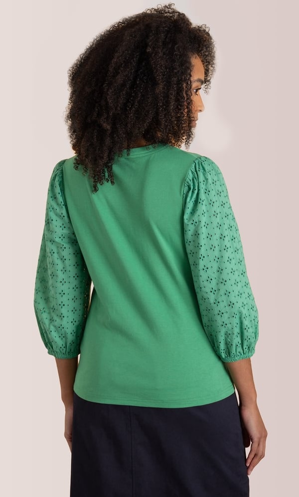 Broderie Anglaise Blouson Sleeve Top