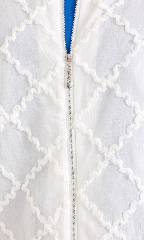 Anna Rose Zip Up Cotton  Blouse