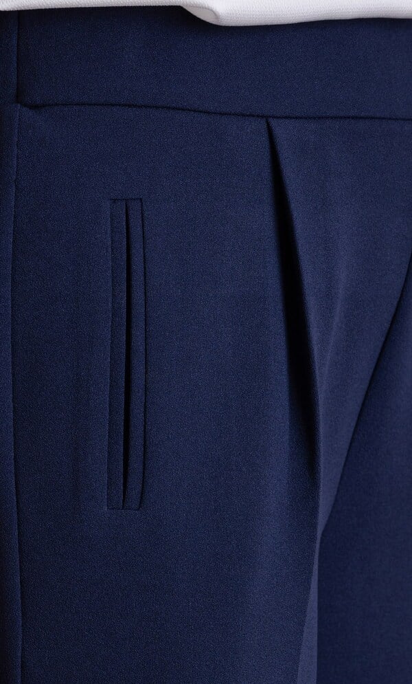 Pull On Slim Leg Crepe Trousers
