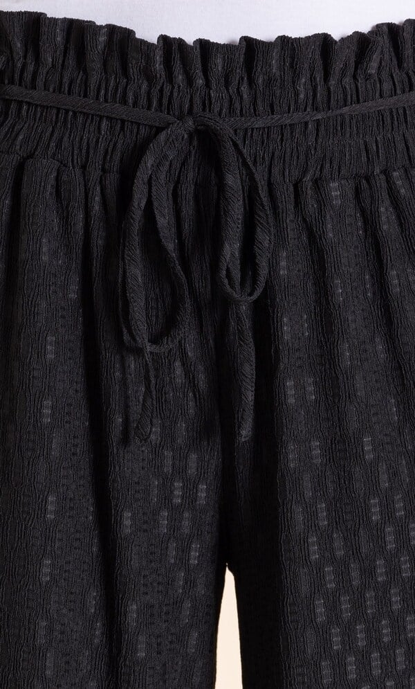 Textured Wide Leg Jersey Trousers