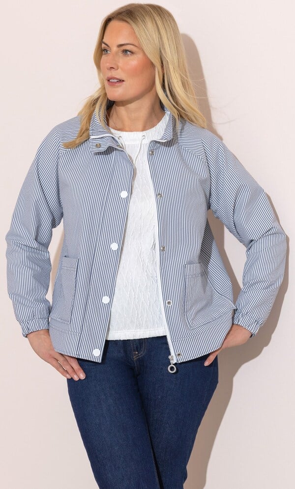 Anna Rose Lightweight Striped Jacket