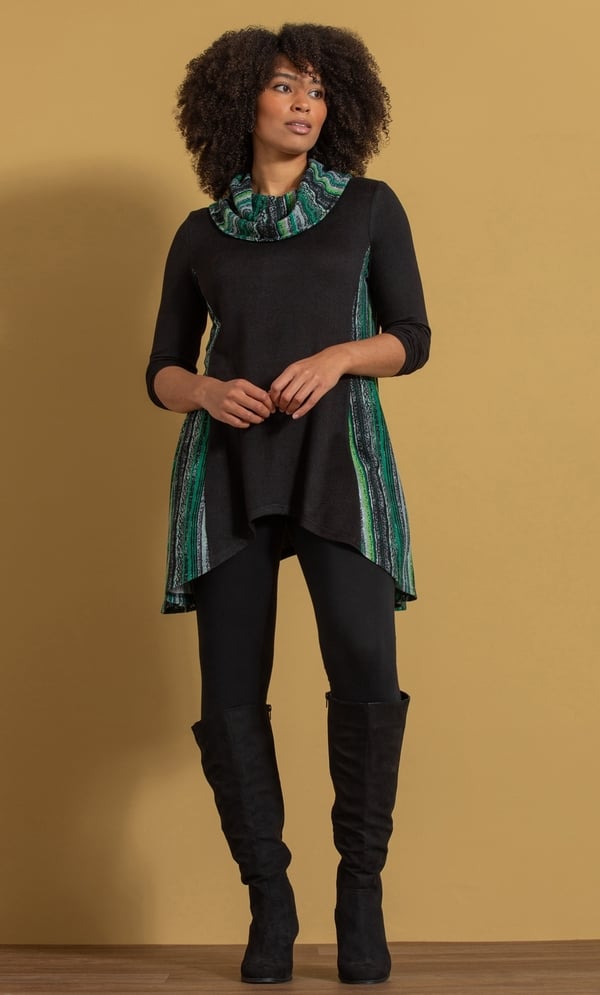 Dipped Hem Knitted Tunic Top
