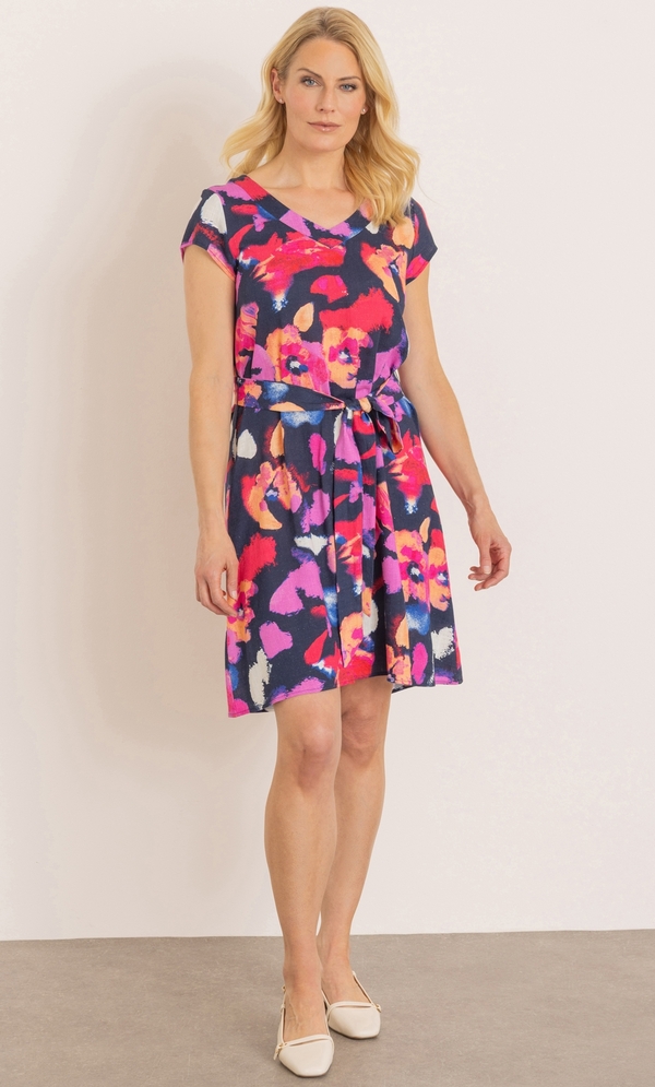 Printed Self Tie Dress