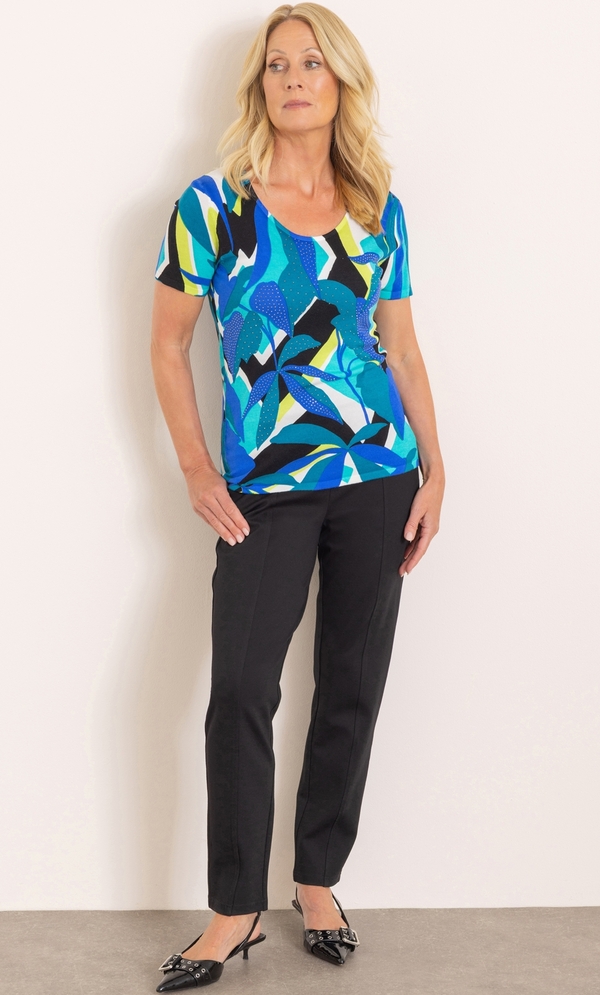 Anna Rose Embellished Print Knitted Top