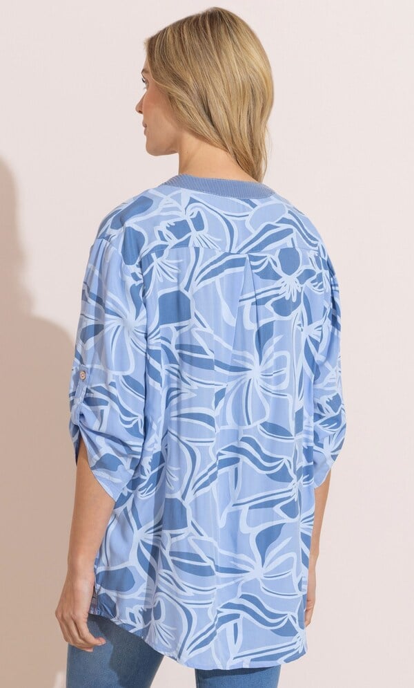 Embellished Printed Relaxed Fit Cotton Top
