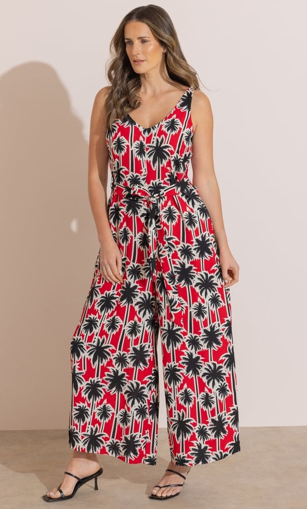 Printed Wide Leg Jumpsuit