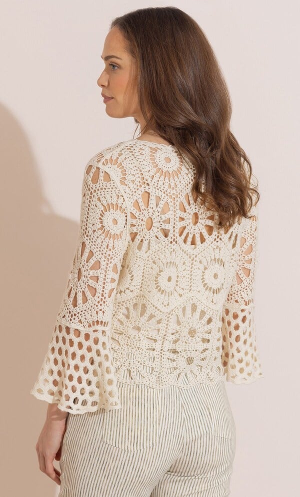 Tie Front Crochet Cardigan