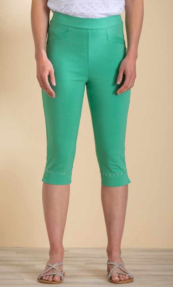 Embellished Pull On Capri Trousers