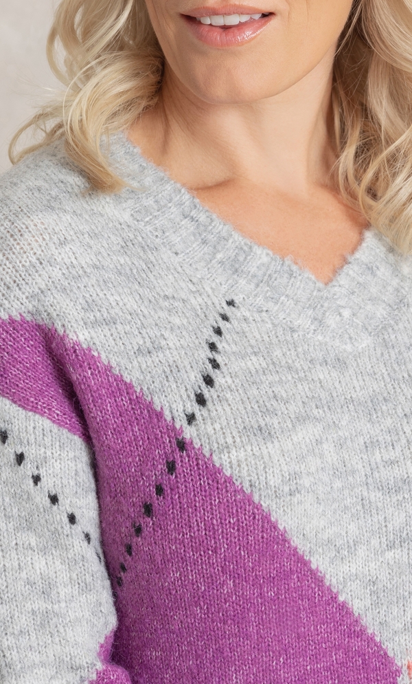 One Collective - Tana Argyle Jumper - Teal main image 0