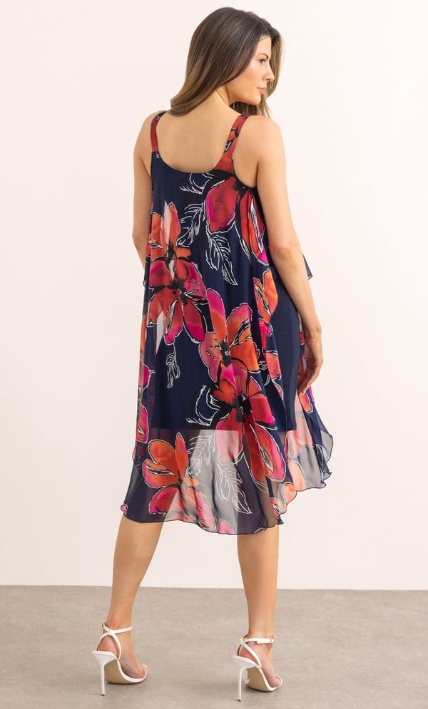 Bold Floral Printed Textured Dress