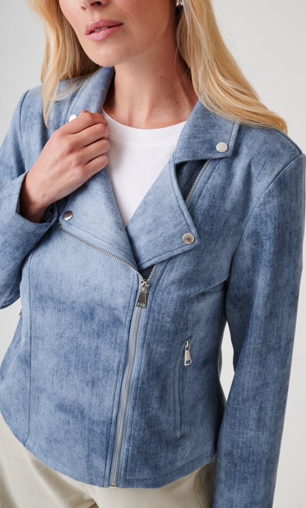 Soft Touch Zip Biker Jacket