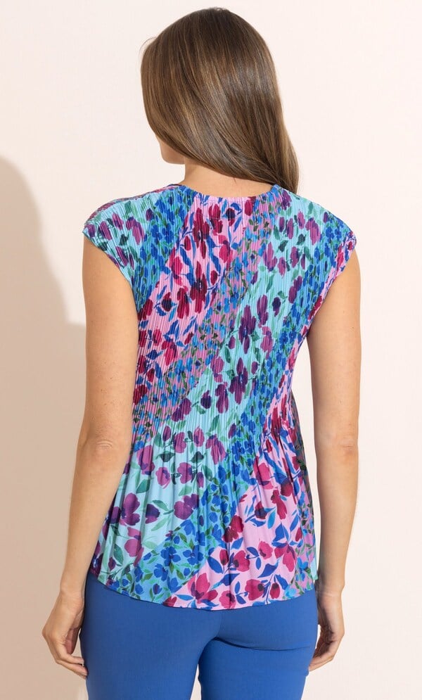 Floral Printed Pleated Top