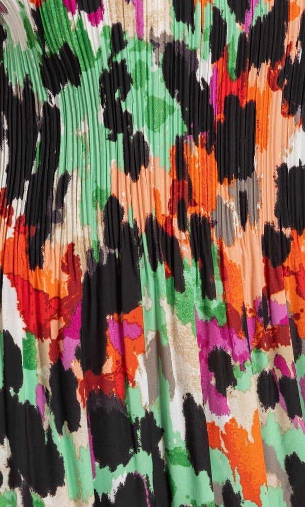 Pleated Print Dress