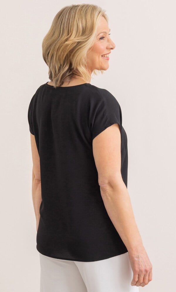 Anna Rose Embellished Short Sleeve Top