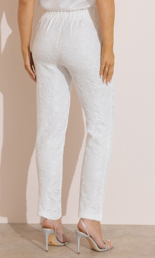 Slim Leg Textured Pull on Trousers
