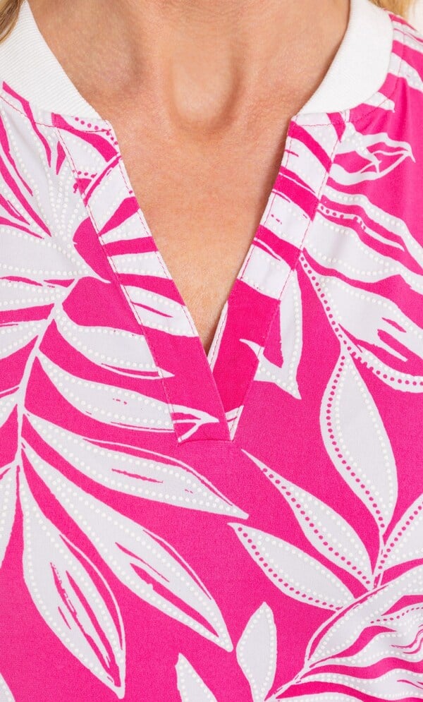 Anna Rose Textured Leaf Print Top