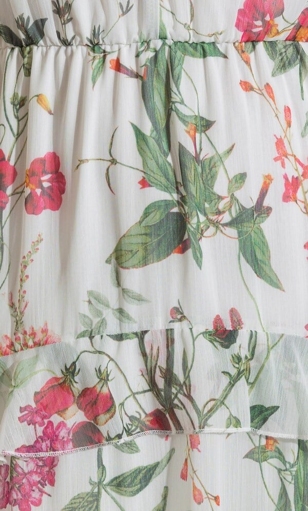 Garden Print Frilled Maxi Dress