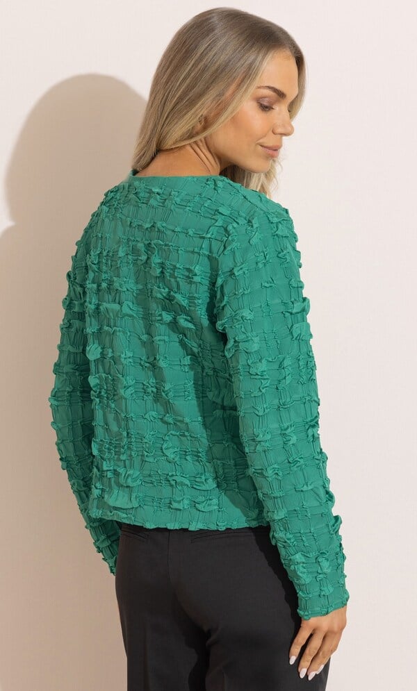 Textured Collarless Jacket