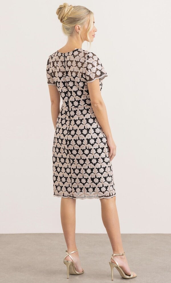 Embellished Fitted Mesh Dress