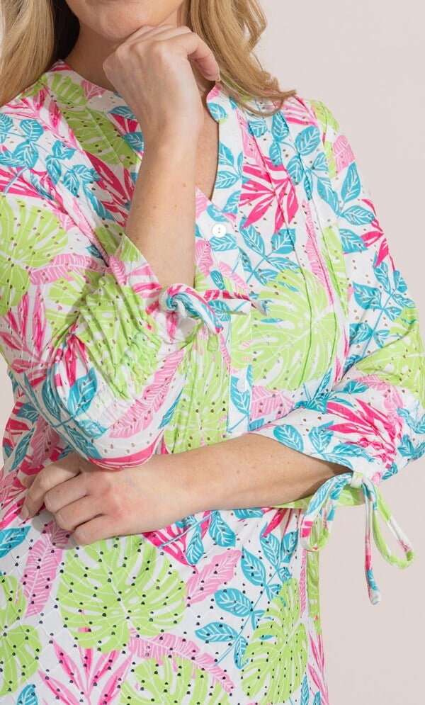 Anna Rose Leaf Printed Jersey Blouse