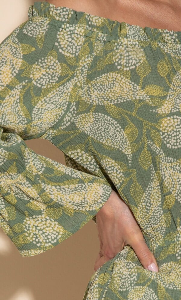 Printed Bardot Top