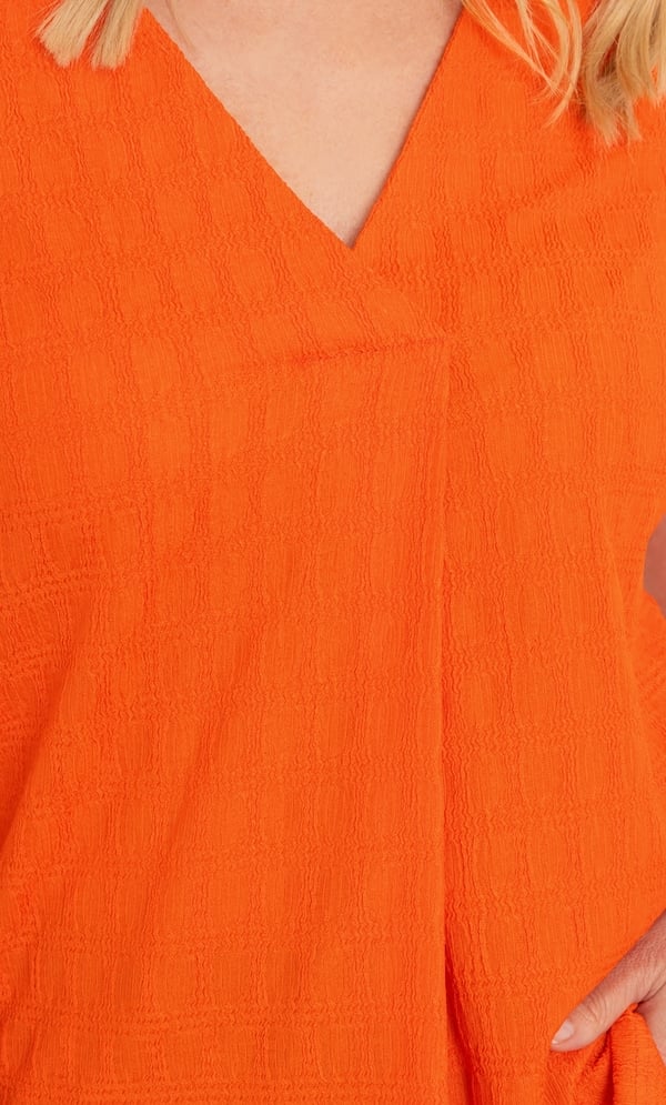 Jersey Jacquard V Neck Top