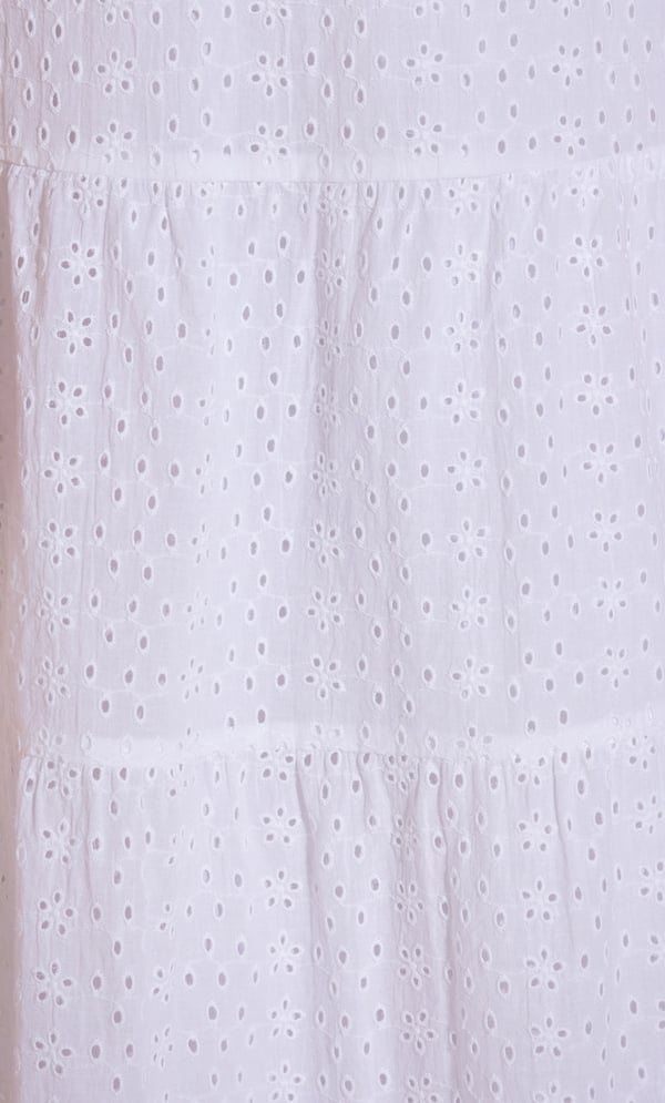 Eyelet Embroidered Cotton Maxi Skirt