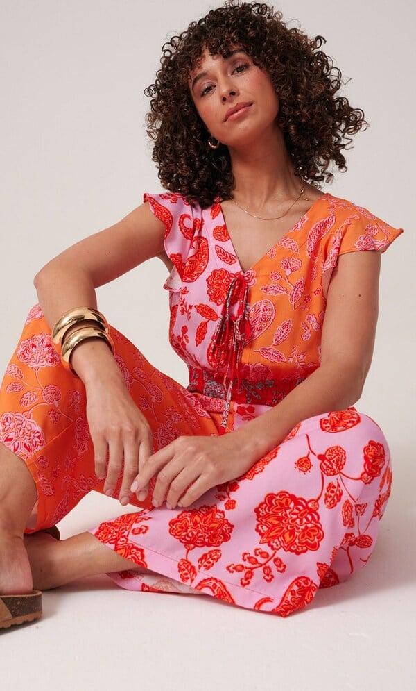Paisley Printed Wide Leg Trousers