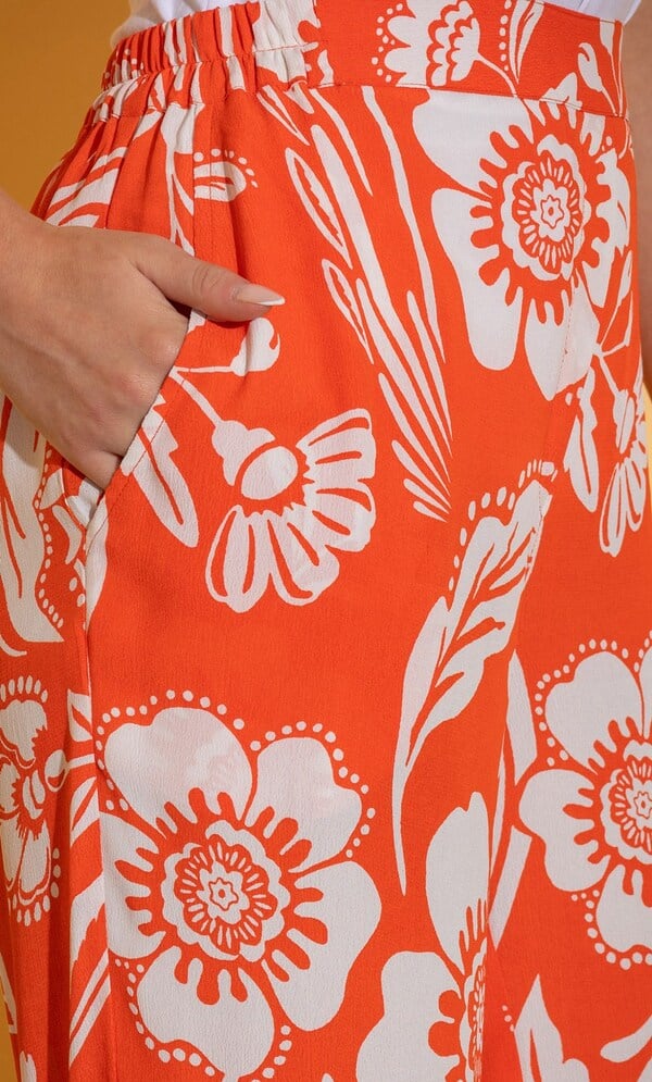 Floral Printed Wide Leg Trousers