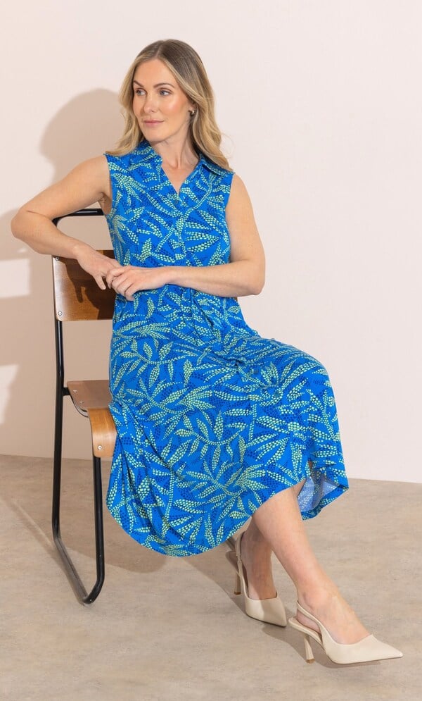 Anna Rose Printed Midi Shirt Dress