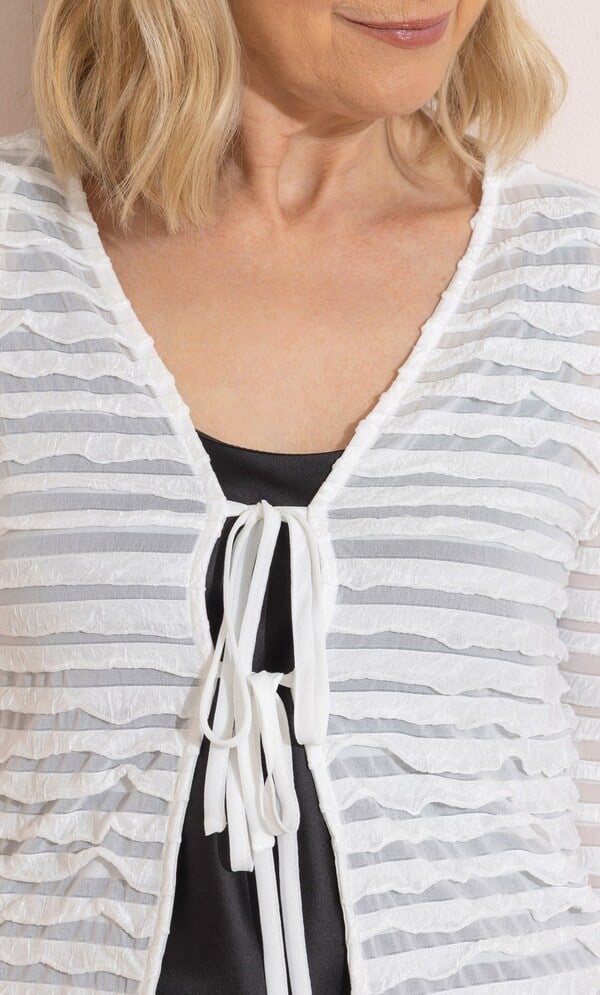 Anna Rose Ruffled Tie Front Cover Up