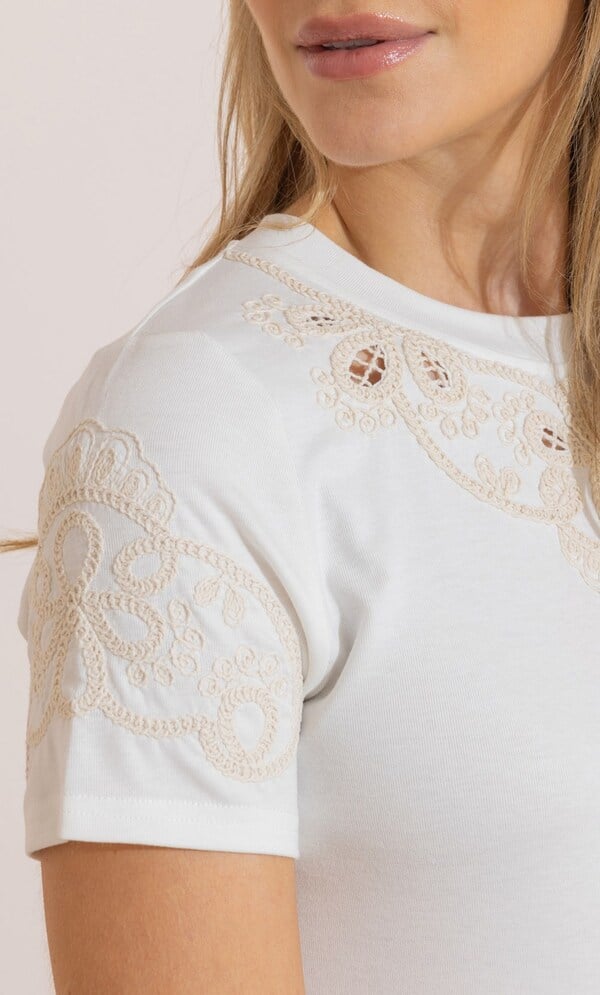Embroidered Eyelet T-shirt