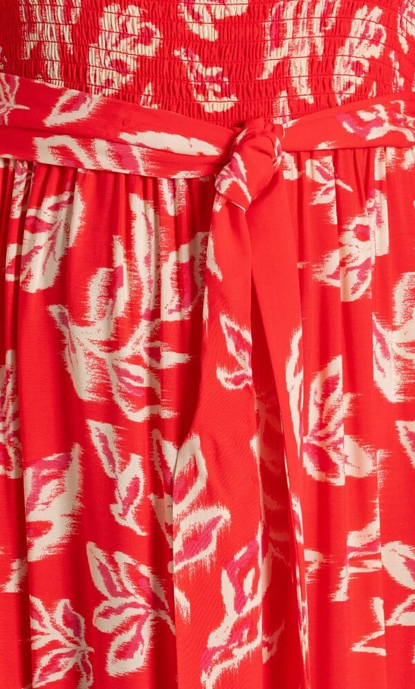 Printed Short Puff Sleeve Maxi Dress