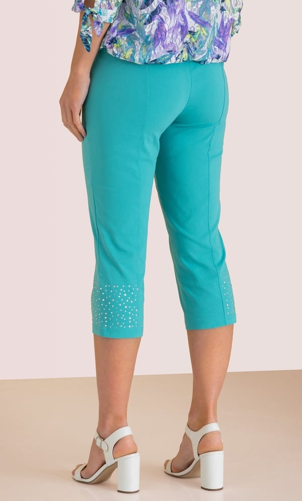 Embellished Pull On Capri Pants