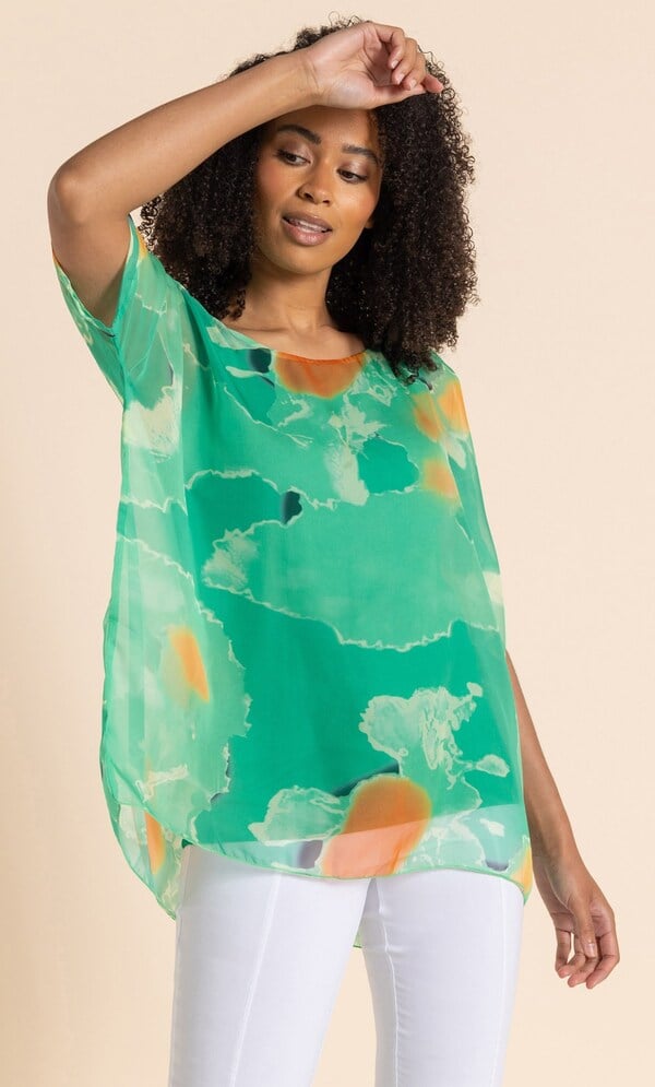 Printed Kimono Top
