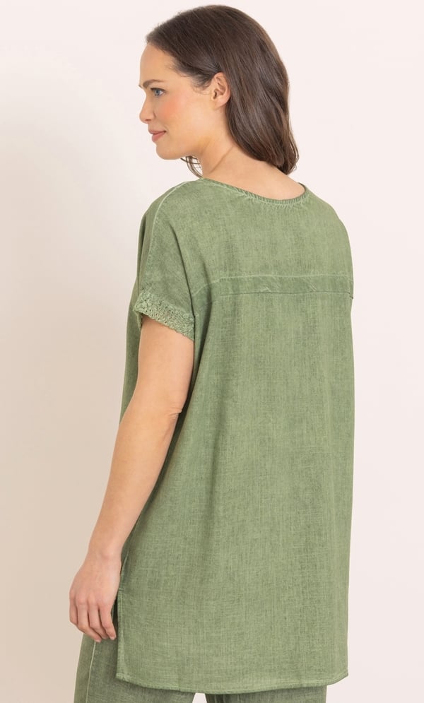 Linen Blend Loose Fit Top
