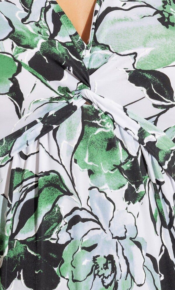 Floral Textured Midi Dress