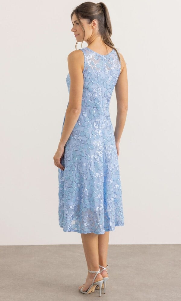 Sleeveless Sequin Mesh Dress